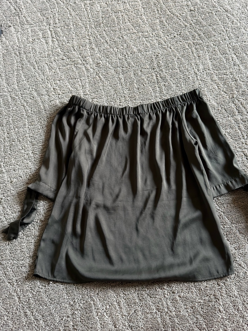 H&M Olive Off-the-Shoulder Blouse